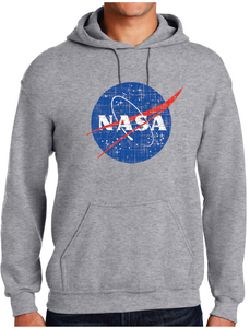 NASA Distressed Logo Gildan Hooded Sweatshirt