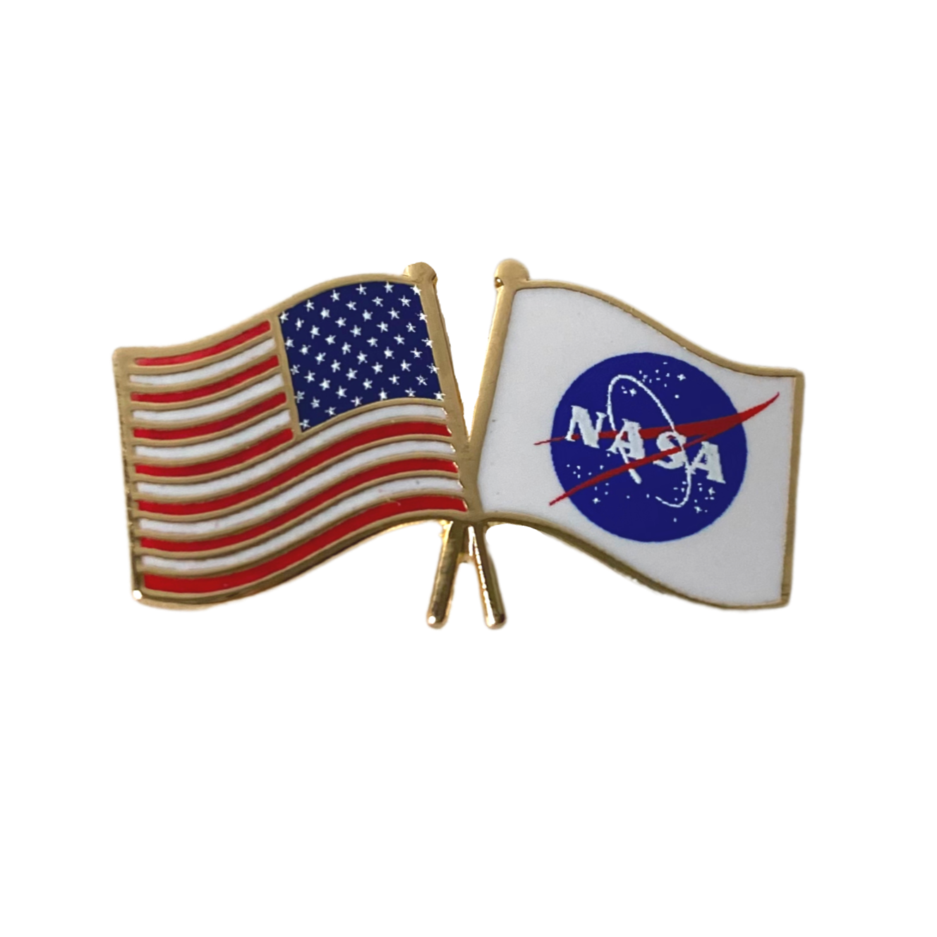 NASA with USA Flag Lapel Pin
