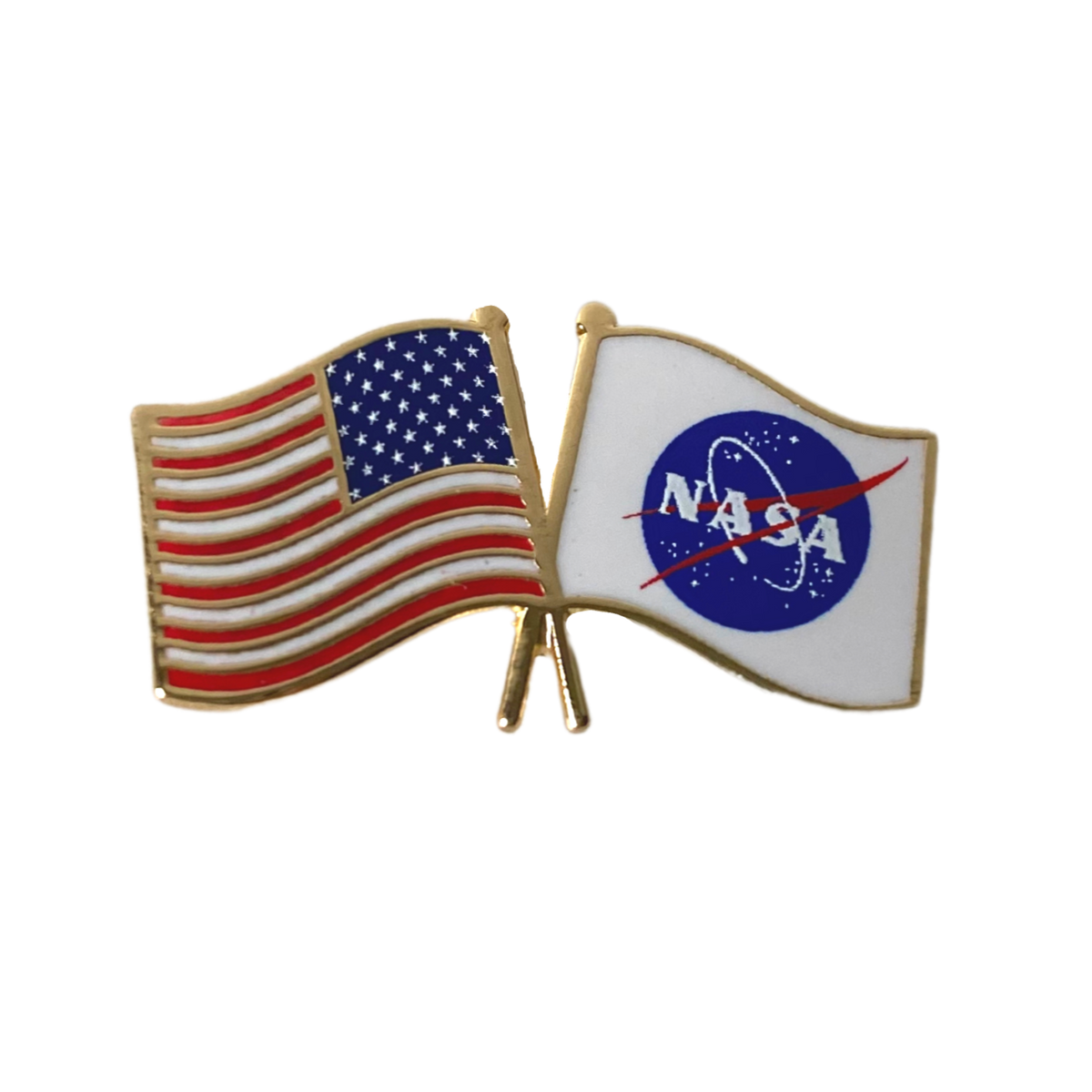 NASA with USA Flag Lapel Pin – myNASAstore