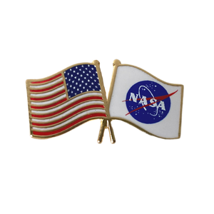 NASA with USA Flag Lapel Pin