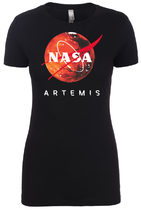 Mars NASA Logo Artemis  Ladies T-Shirt