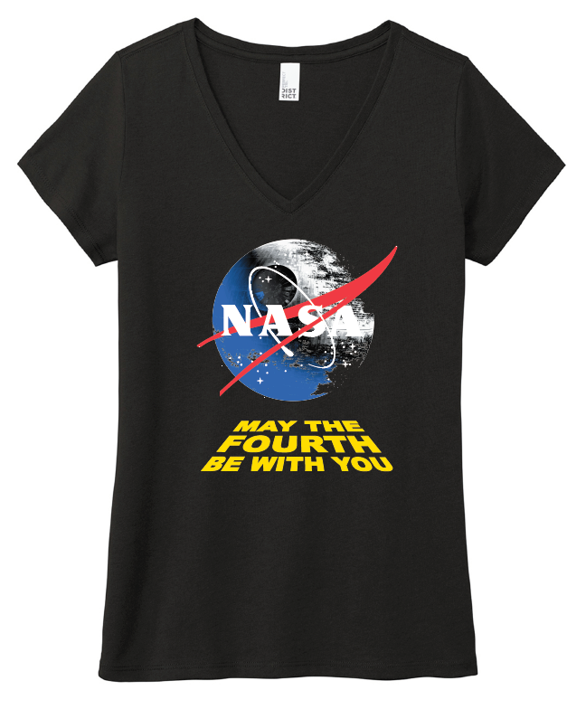 NASA May The Fourth Be With You Ladies V- Neck Shirt