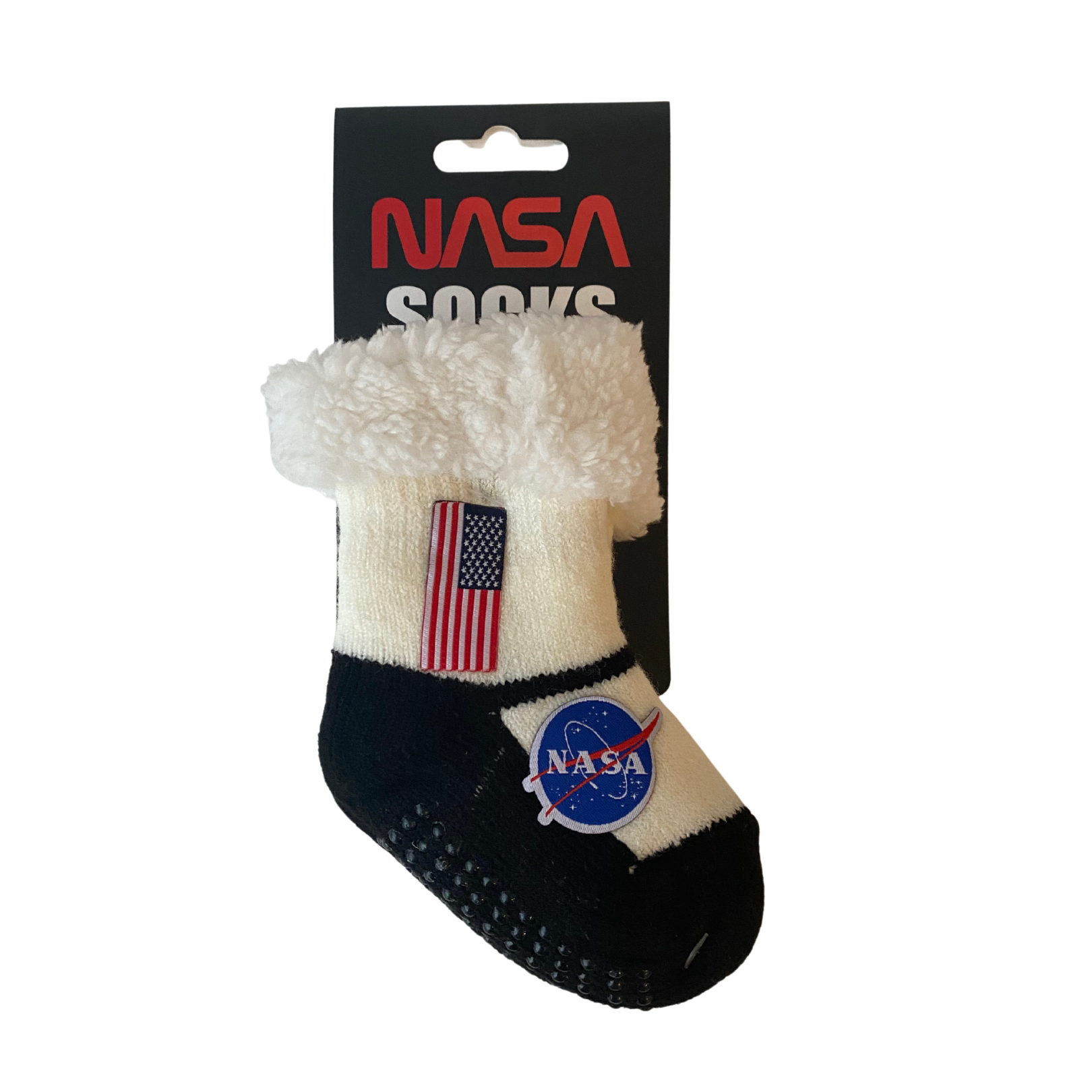 NASA Logo Fuzzy Slipper Socks