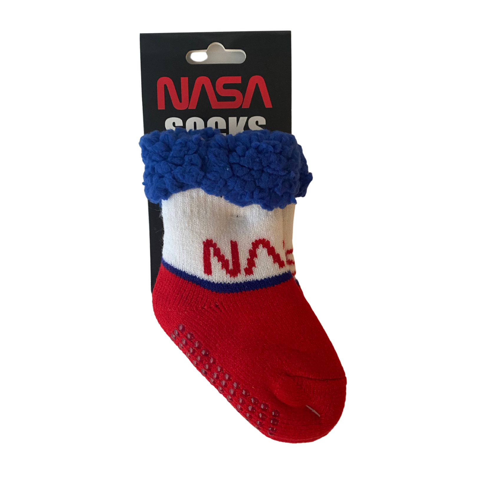 NASA Logo Fuzzy Slipper Socks