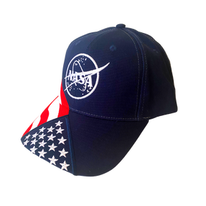 NASA Logo on Red, White, Blue Flag Cap