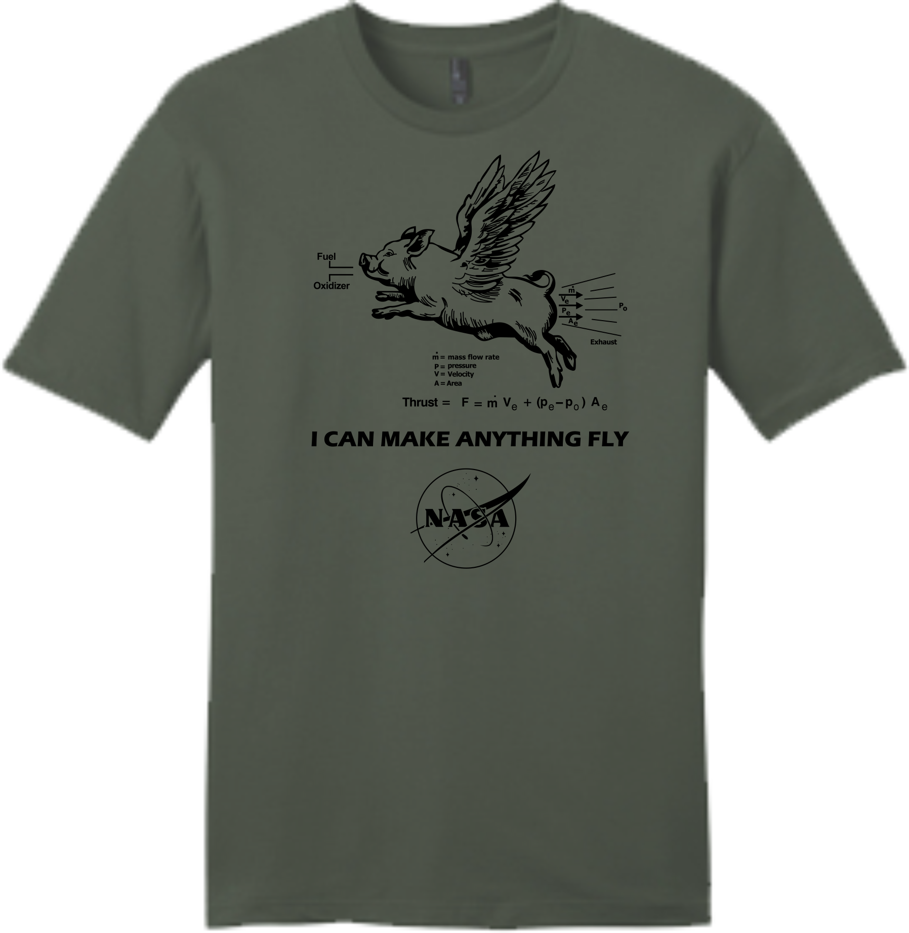 NASA Logo I Can Make Anything Fly - Flying Pig Shirt