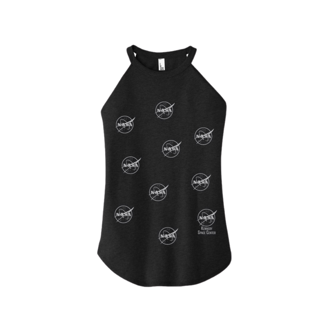 NASA Repeating Logo Ladies Tank Top With Kennedy Space Center