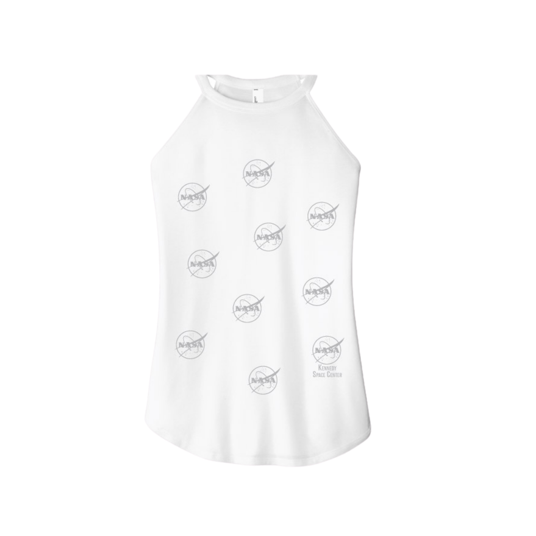 NASA Repeating Logo Ladies Tank Top With Kennedy Space Center