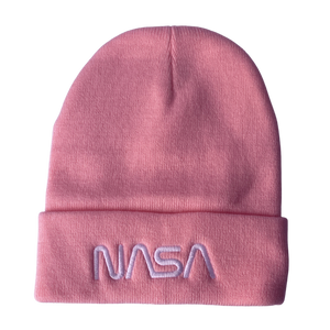 NASA Worm Logo Embroidered Beanie with Cuff - Assorted Colors