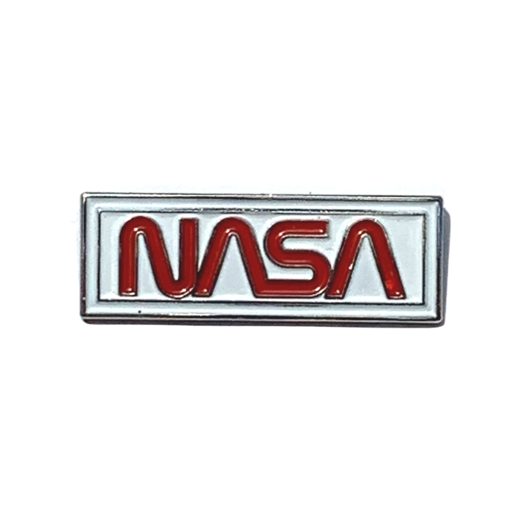 NASA Worm Lapel Pin - Red on White