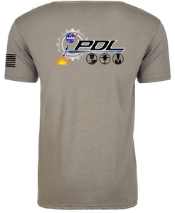 PDL - Prototype Development Lab Full Color Next Level T-shirt with NASA Logo and USA Flag