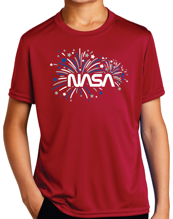 NASA Worm Youth Patriotic Performance T-Shirt
