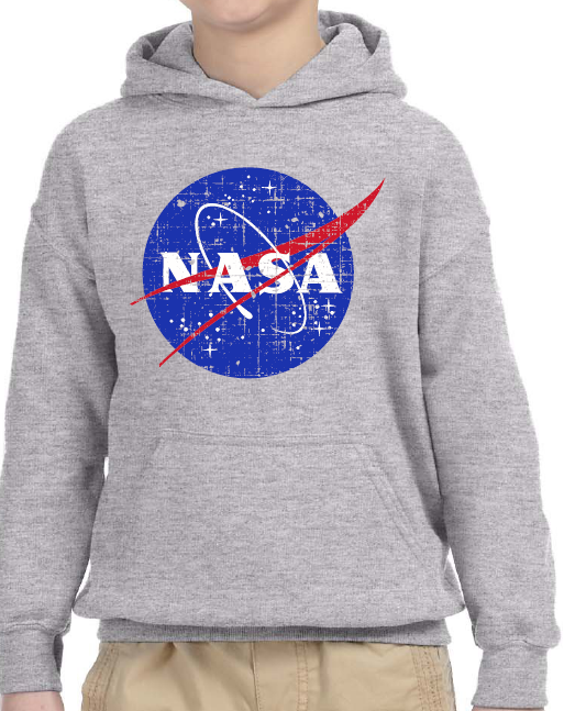 NASA Distressed Logo Gildan Hooded Sweatshirt